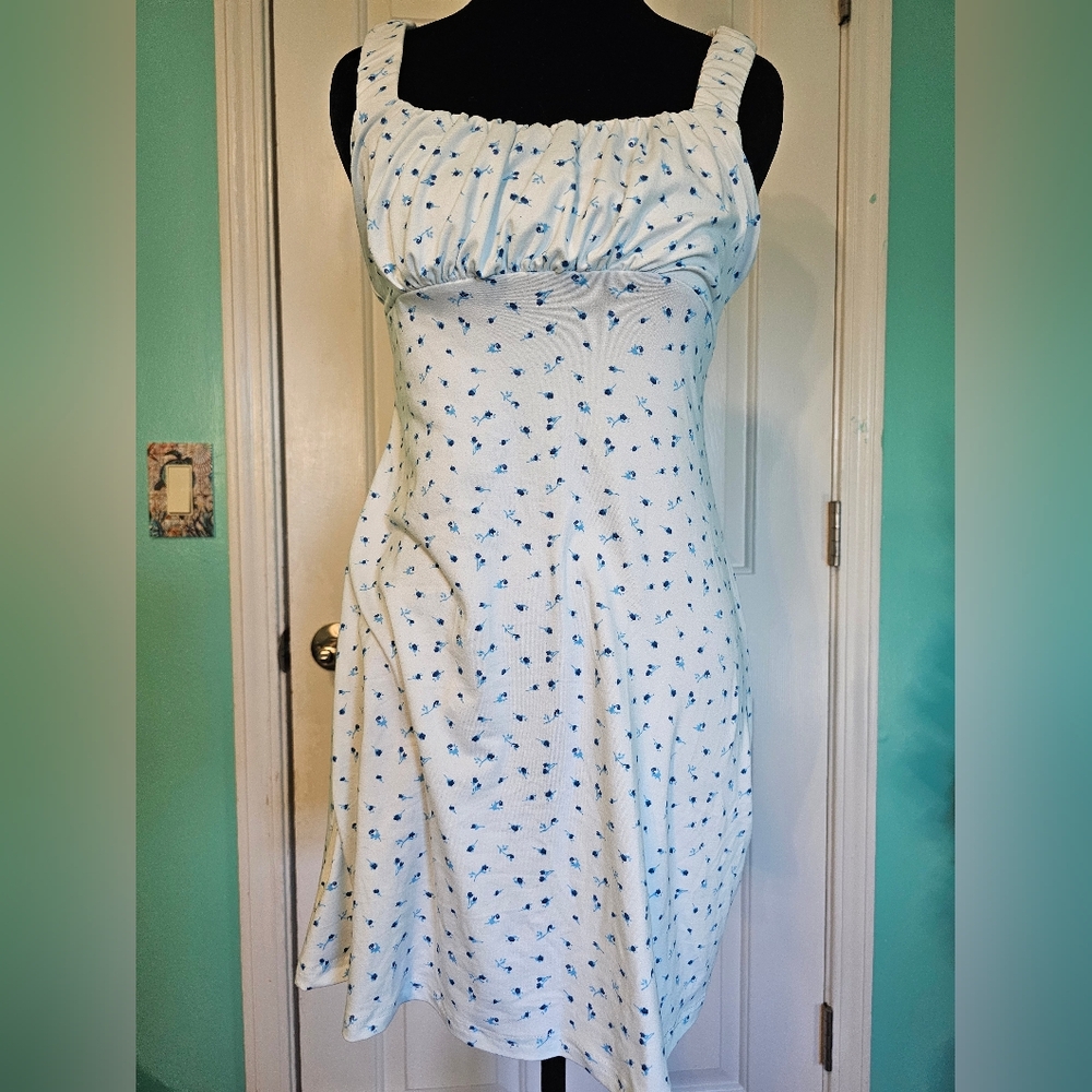SHEIN Blue Floral Summer Dress Women's Size S